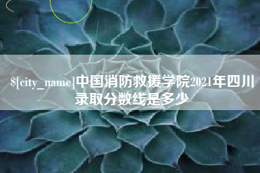 石嘴山中国消防救援学院2021年四川录取分数线是多少