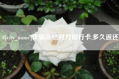 石嘴山诈骗冻结对方银行卡,多久返还