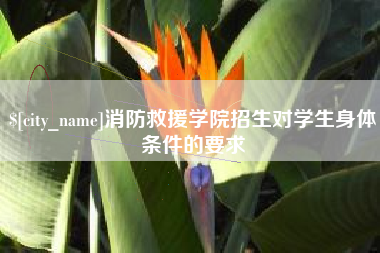 石嘴山消防救援学院招生对学生身体条件的要求