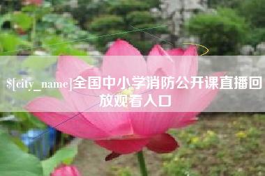 石嘴山全国中小学消防公开课直播回放观看入口