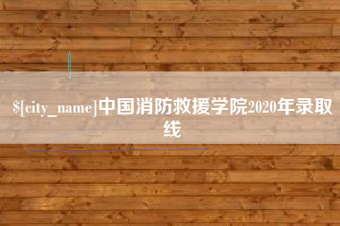 石嘴山中国消防救援学院2020年录取线