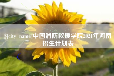 石嘴山中国消防救援学院2021年河南招生计划表