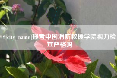 石嘴山报考中国消防救援学院视力检查严格吗