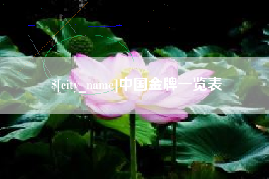 石嘴山中国金牌一览表